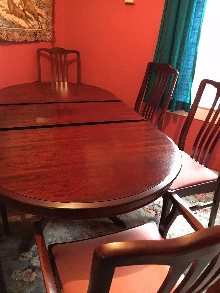 Lovely dark wood extending dining table & 6 chairs | in Bucksburn