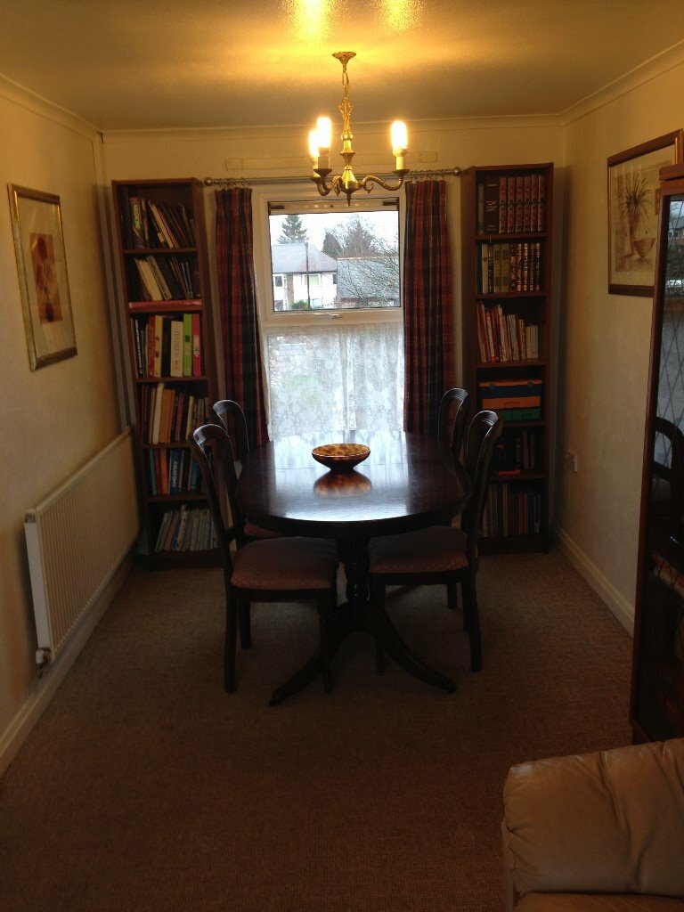 Four Dining table chairs, brown in colour in good used condition | in