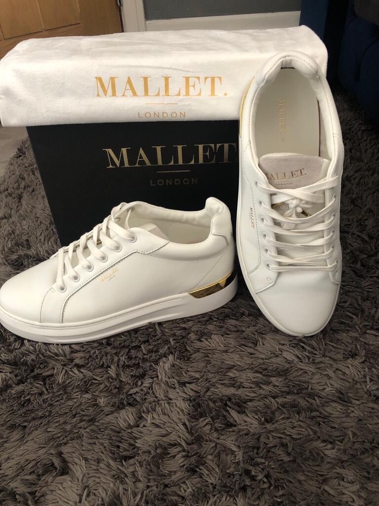 Mallet of London GRFTR White trainers ,size 8 in Middlesbrough, North