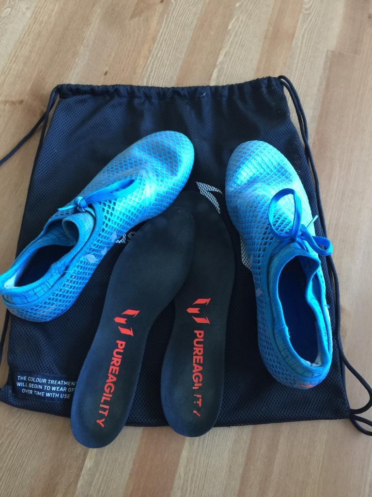 Football sock boots Adidas Messi 16+ pureagility FG/AG shock blue