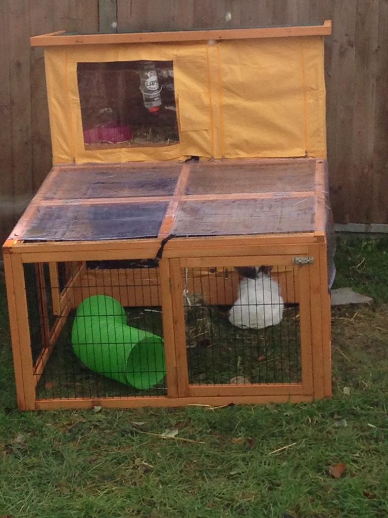 Double Rabbit hutch and run with covers in Epsom, Surrey Gumtree