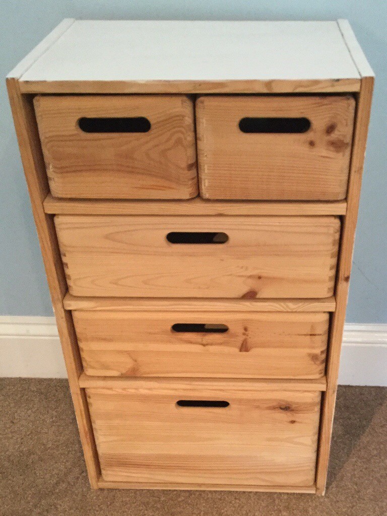 Solid Pine 2 over 3 Utility Storage Unit Height 30in/76cm Width 17.5in