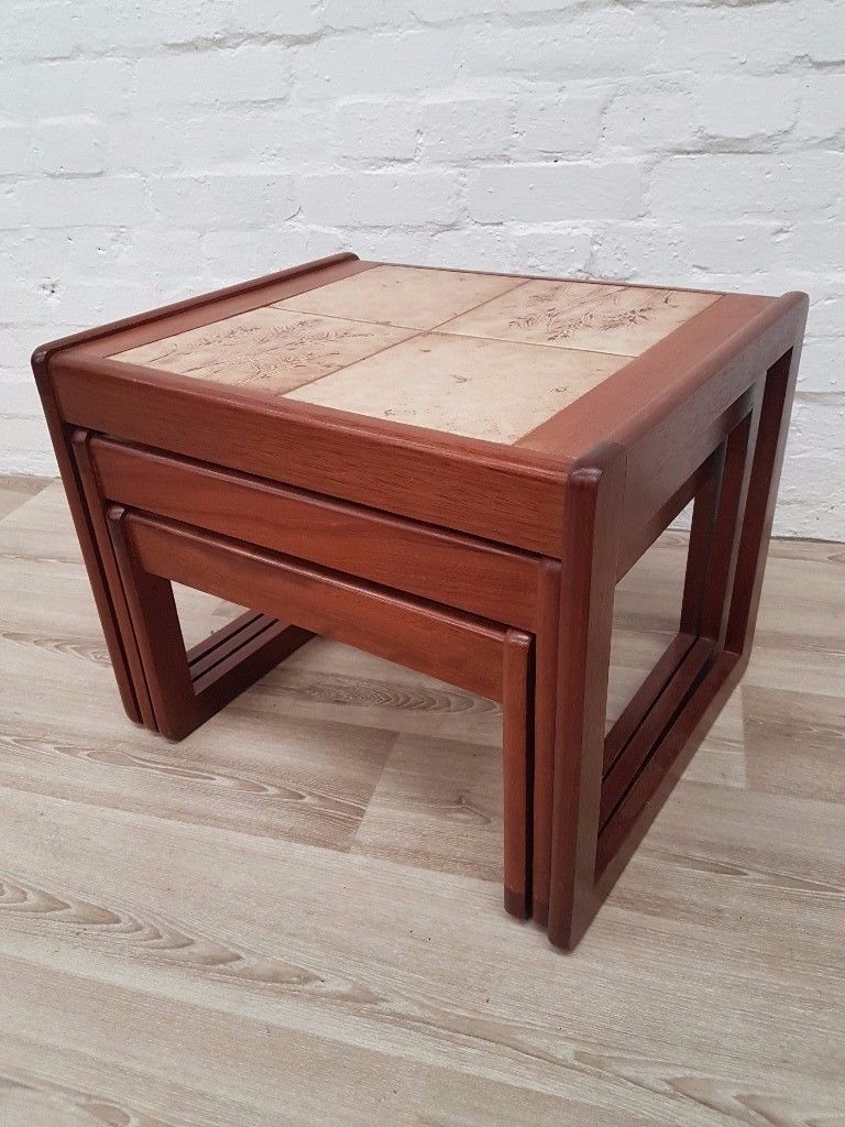 Vintage Tiled Nest Of Tables (DELIVERY AVAILABLE FOR THIS ITEM OF
