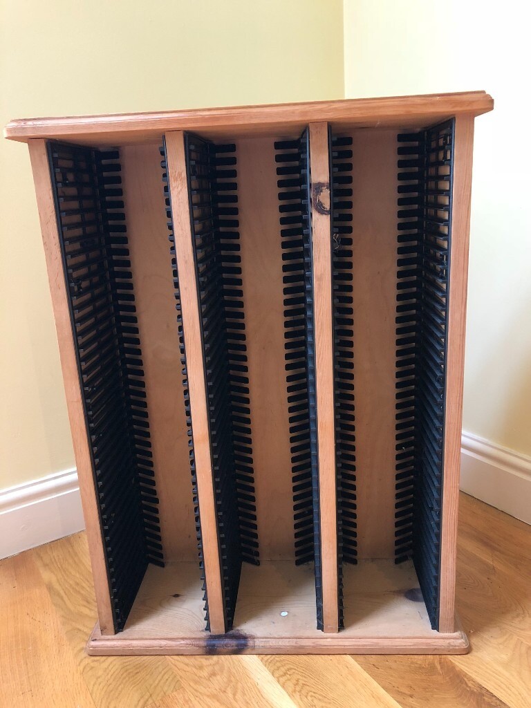 Pine CD rack holds 120 CDs 69cm high x 52cm wide x 18cm deep in