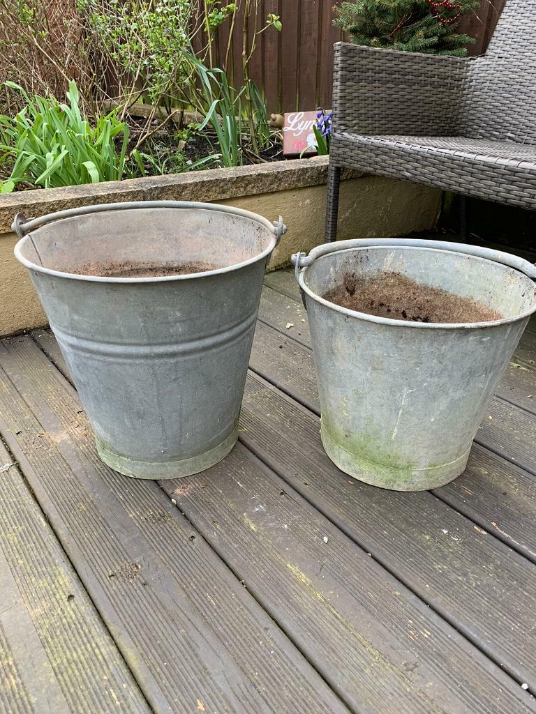Old vintage metal bucket planters x2 in Hanham, Bristol Gumtree