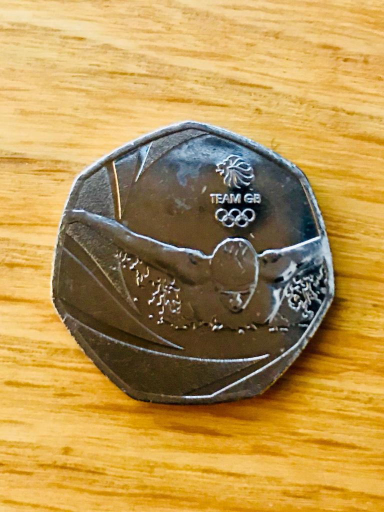 2016 Olympic swimming team 50 pence