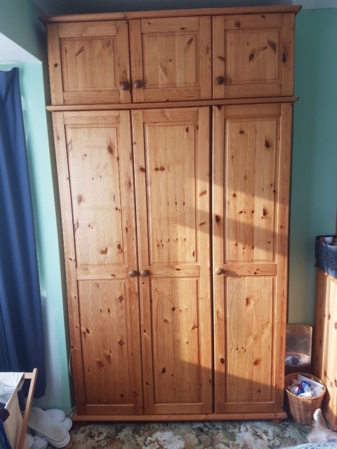 Pine Wardrobe 3 Door Plus Top Box In Fareham Hampshire