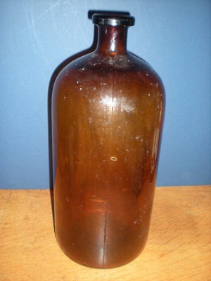 APOTHECARY Jar 1800's Bottle dark amber brown HUGE 13