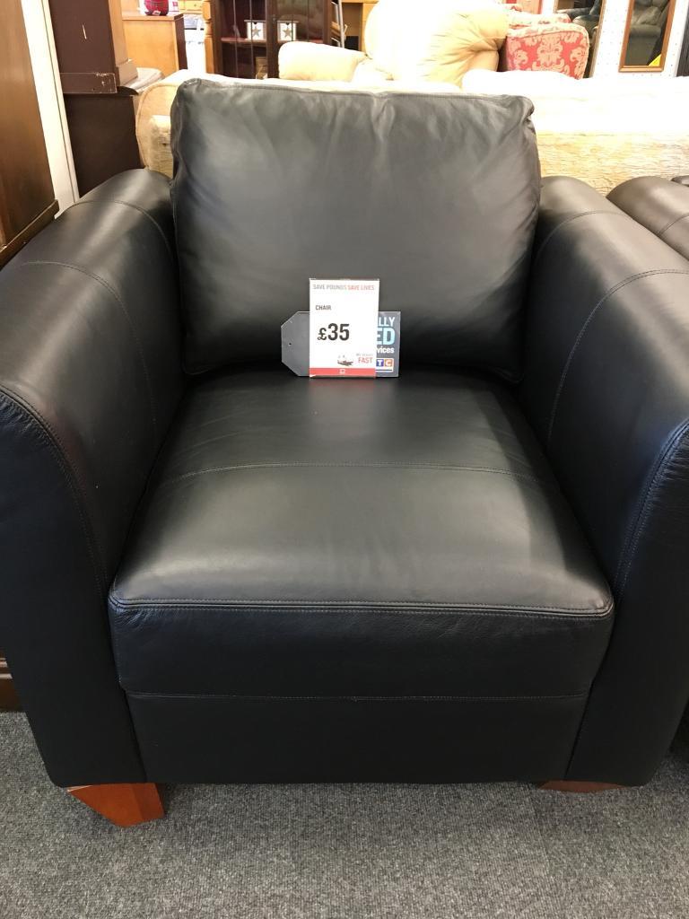 BHF Black leather armchair in Cheltenham, Gloucestershire Gumtree