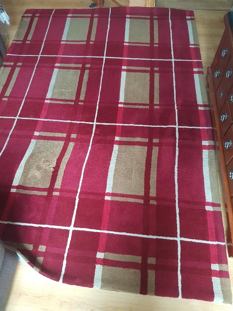 Large Red Tartan Dunelm Rug 92inX63in 234cmX160cm in Aberdeen Gumtree