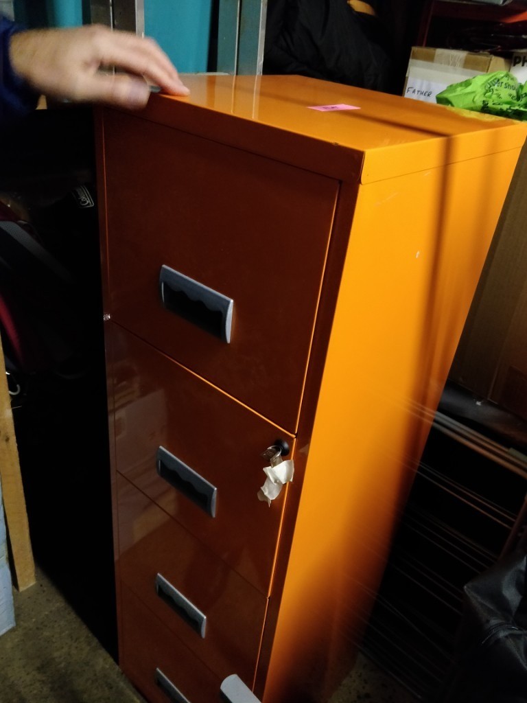 Pierre Henry Orange 4 Drawer Maxi Filing Cabinet In Lowestoft