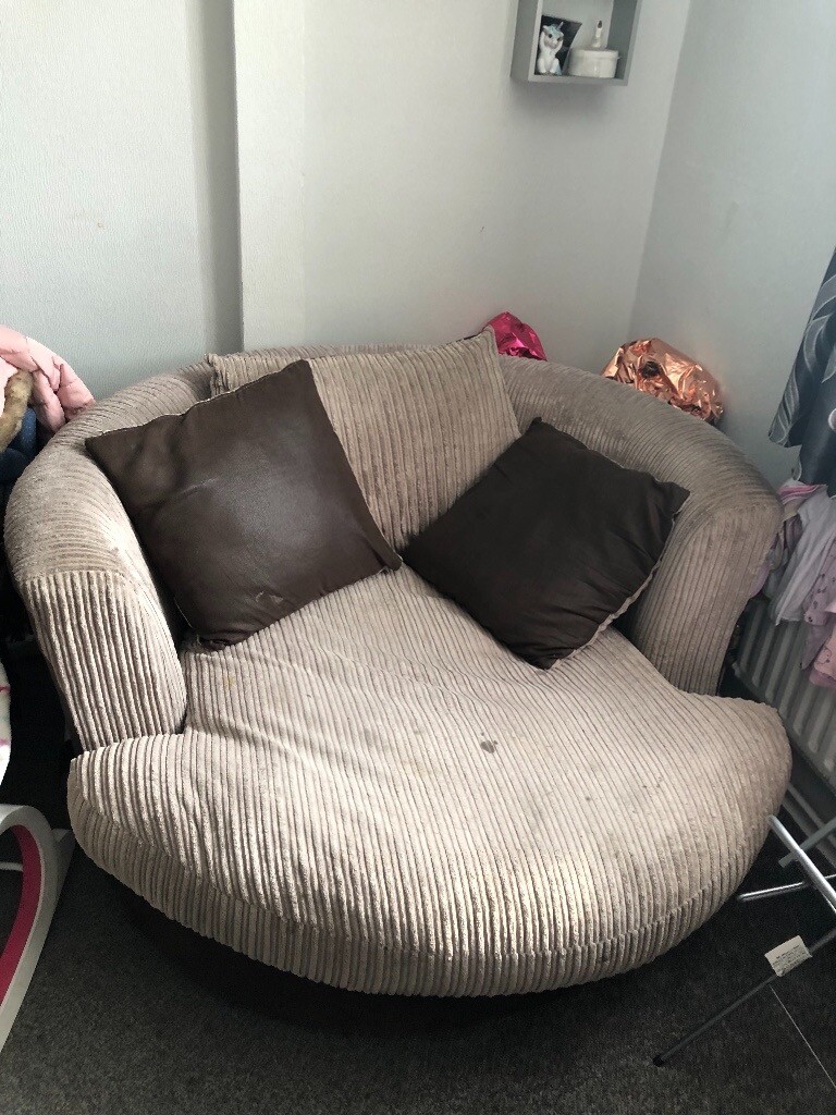 Sofa cuddle chair three seater swivle chair with puff in Coventry