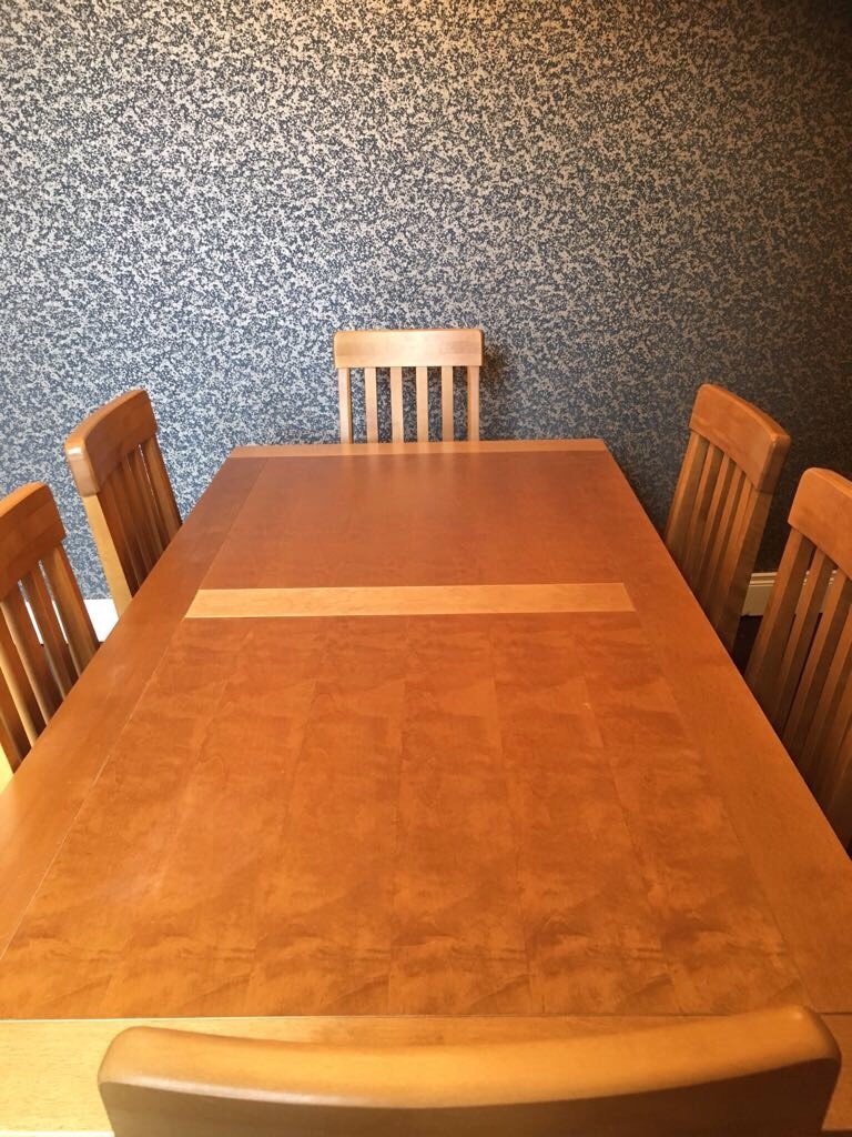 Solid Birch Kitchen Table & 6 Chairs Not oak or pine dining in