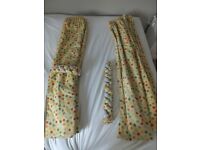 Vintage Laura Ashley Curtains with plaited tie backs .