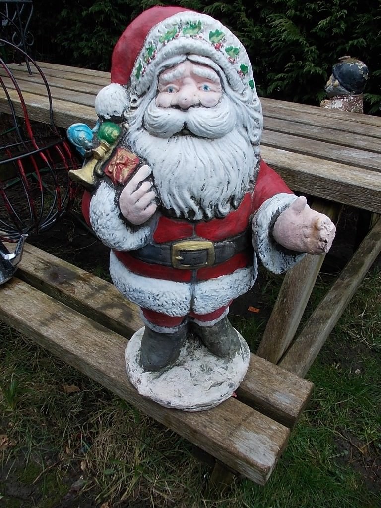 Large concrete santa claus garden ornament in Newcastle, Tyne and