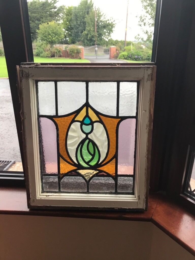 Stained lead glass window panes around 33cm by 38cm in Craigavon