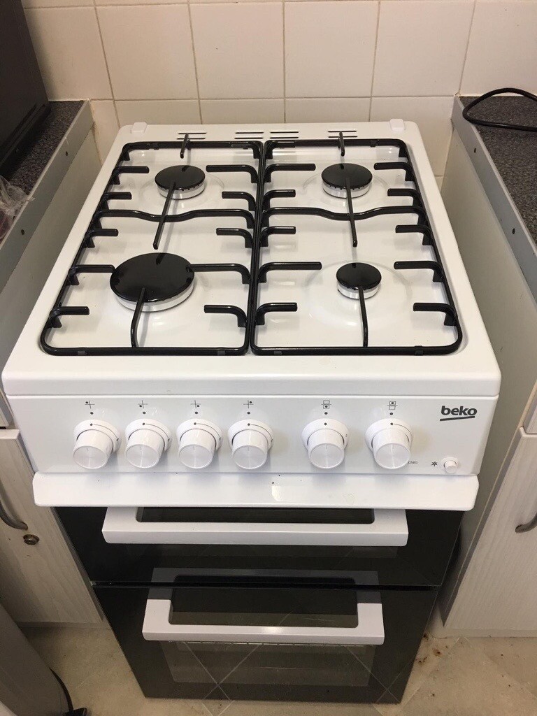Beko KDG581W 50cm Gas Cooker with Full Width Gas Grill White A+