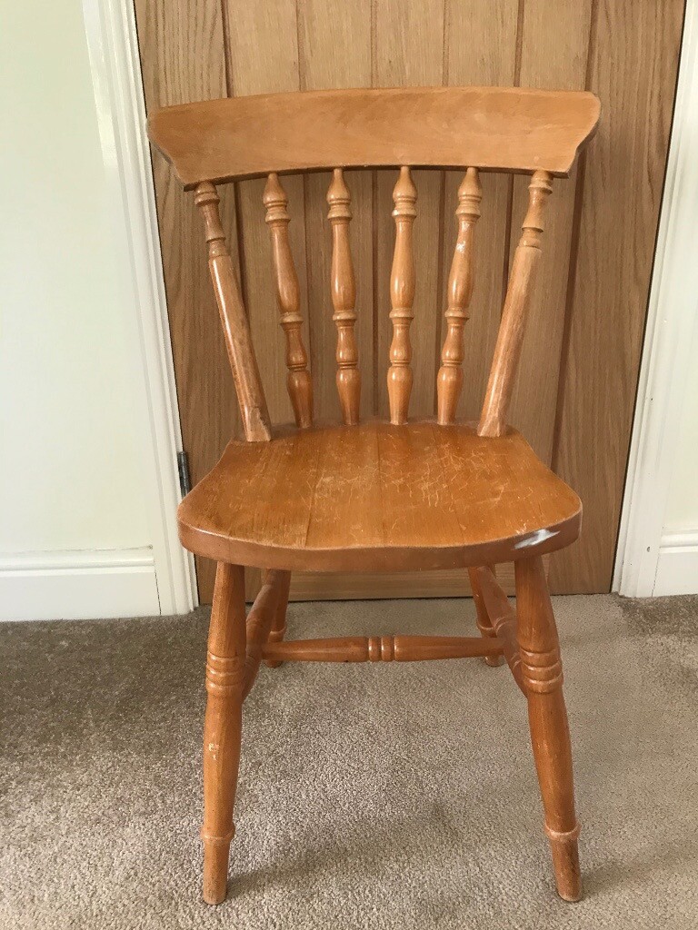 2x pine dining chairs bought from Norwich Pine Store ideal for painting