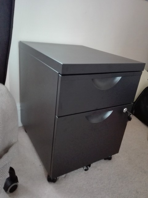 Ikea Erik Drawer Unit W 2 Drawers On Castors Black In Cotham