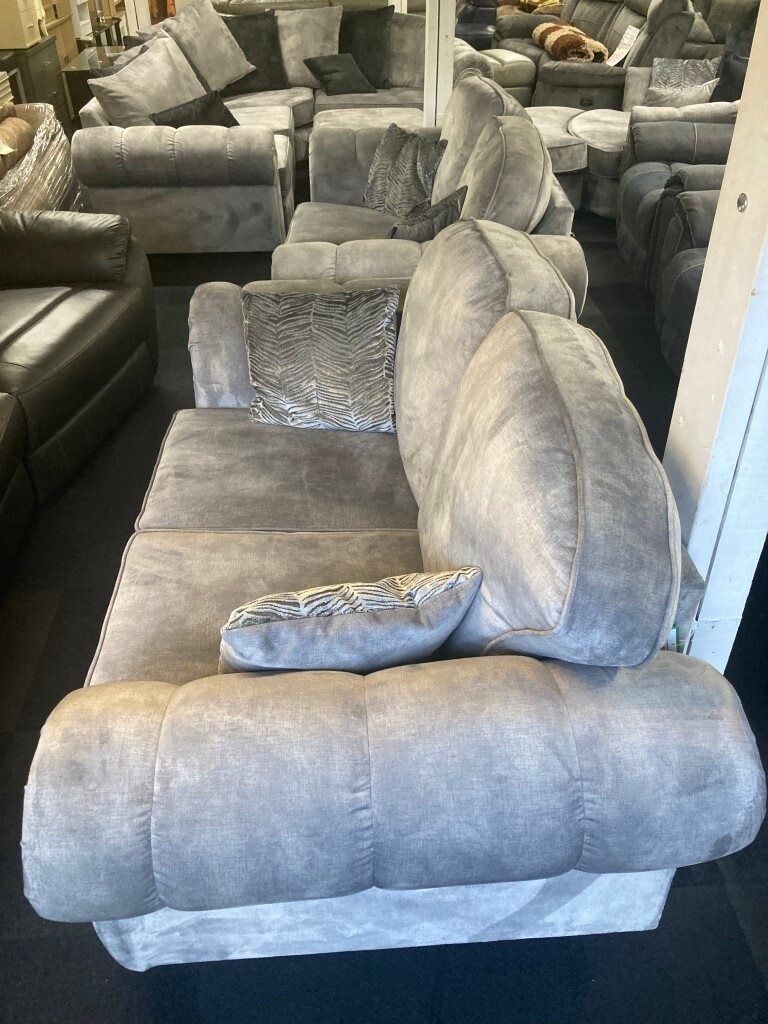 SCS DYNASTY VELVET CORNER SOFA+2+2 SEATER+SWIVEL CHAIR+2X FOOT STOOLS