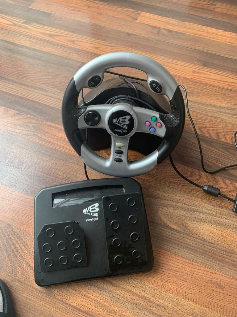 PlayStation 2 steering wheel and pedals. in Chelmsley Wood, West