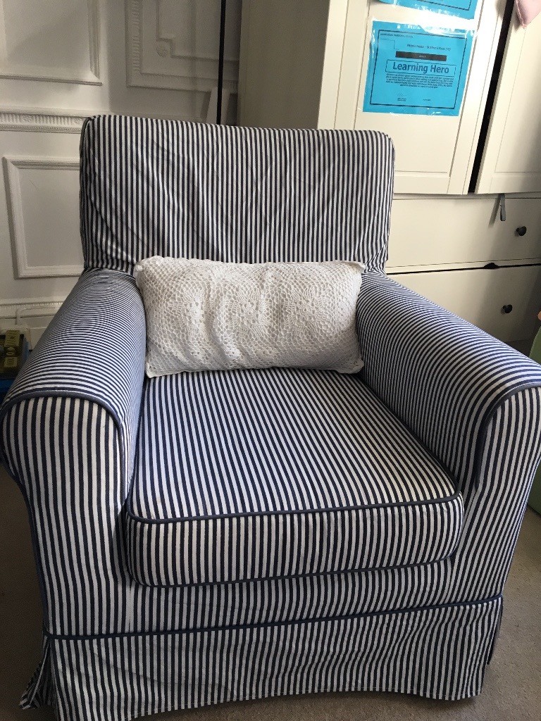 Ikea blue/white stripe Ektorp Jennylund Armchair in Hampstead, London