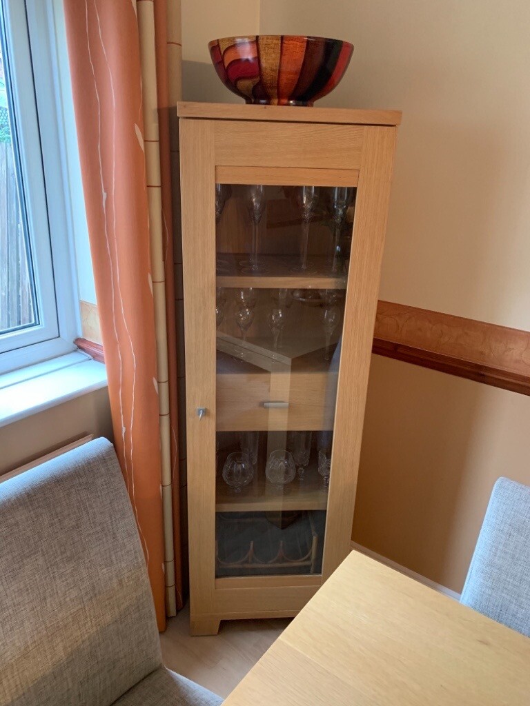 Display TV and Side table in light wood [beech] in