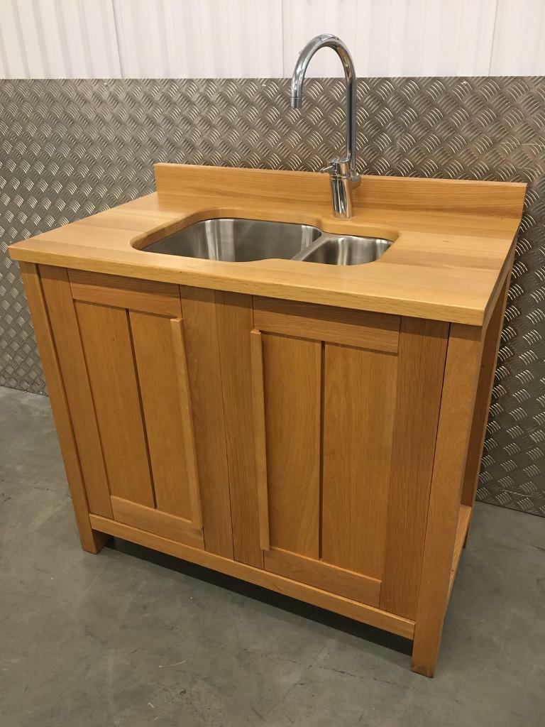 Marks & Spencer Sonoma solid oak freestanding kitchen sink unit Laura