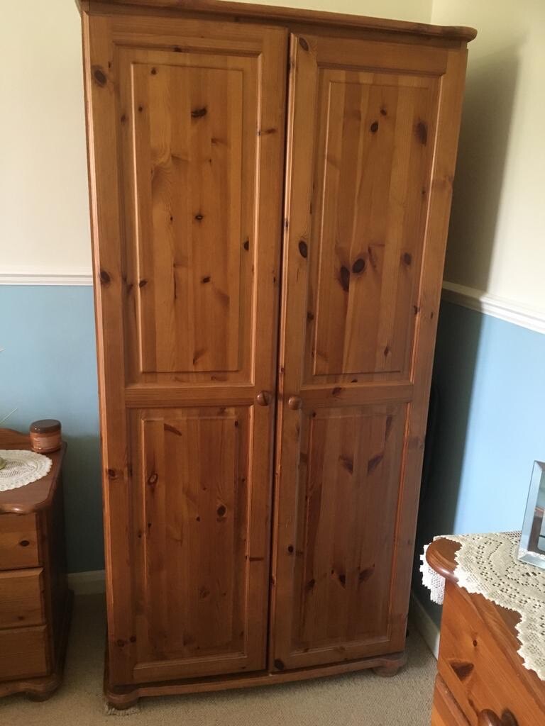 Pine Wardrobe Perfect For An Upcycle Project In Swansea
