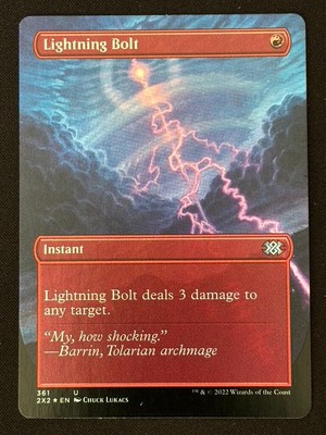 1x MTG Lightning Bolt (Borderless, Foil) - Double Masters 2022 (2X2) #361