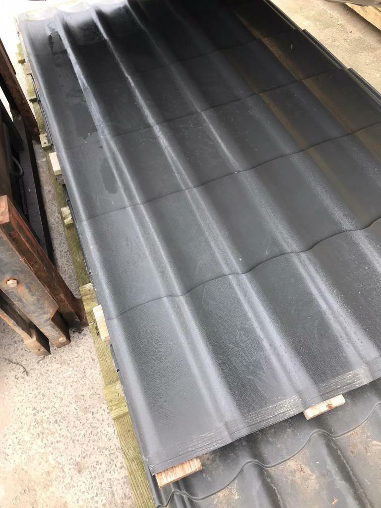 Roofing sheets tile/roof effect galvanised plastic coated paint in