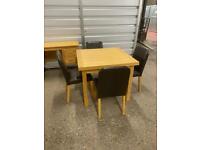Oak table & 4 leather chairs * free furniture delivery • *