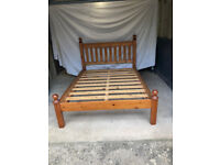 Pine Double Bed and Mattress