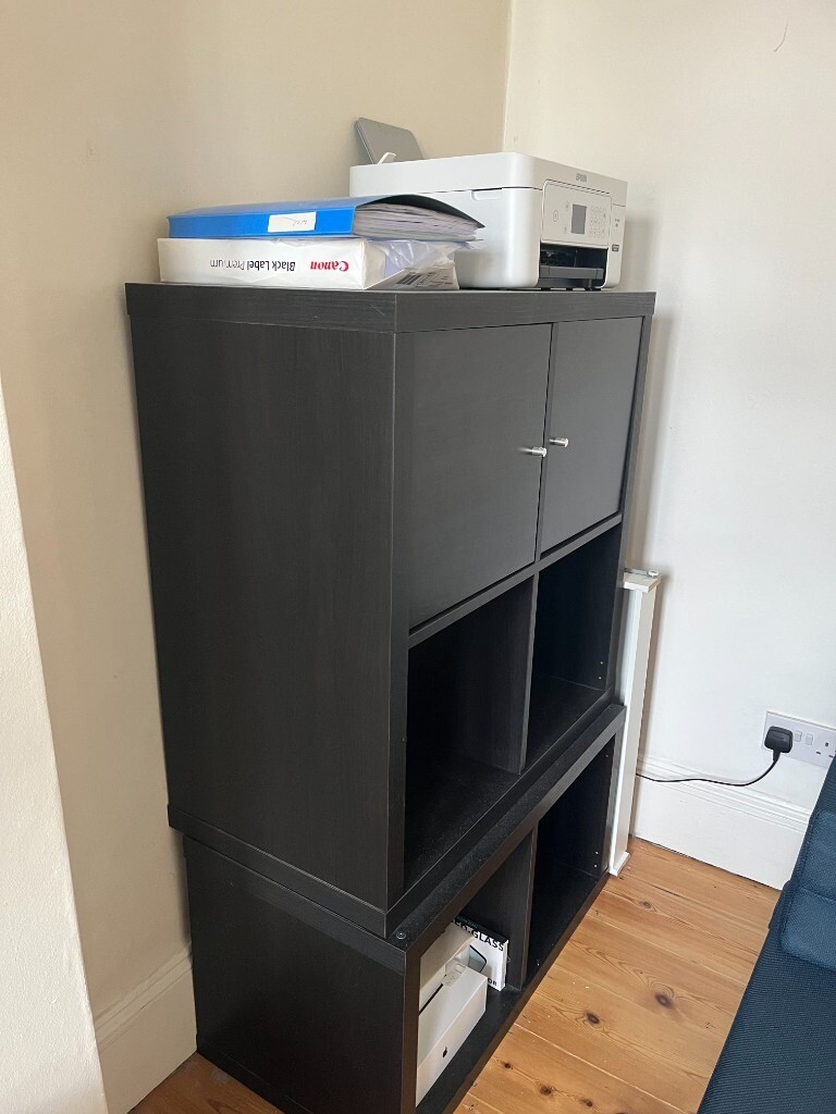 IKEA KALLAX Shelving unit, black-brown, 77x77 cm 2x2 and 2x1 | in ...