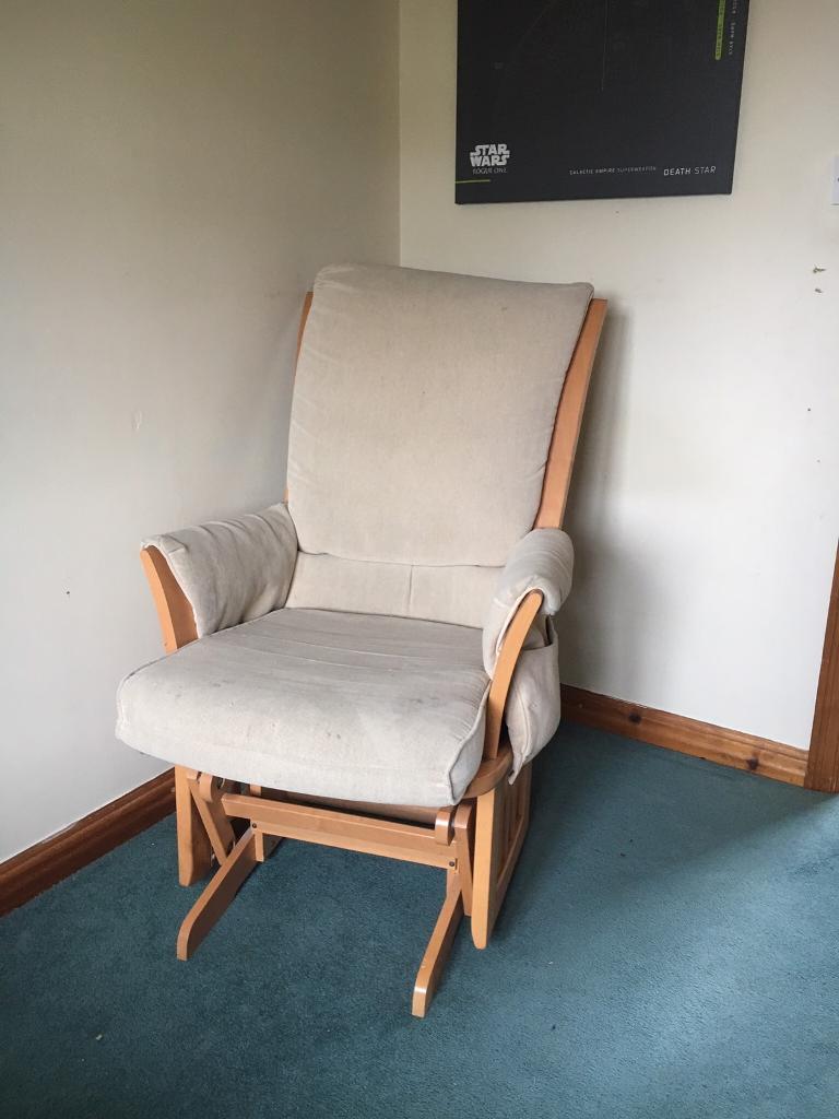 Dutailier gliding rocking chair and footstool in East Bergholt, Essex