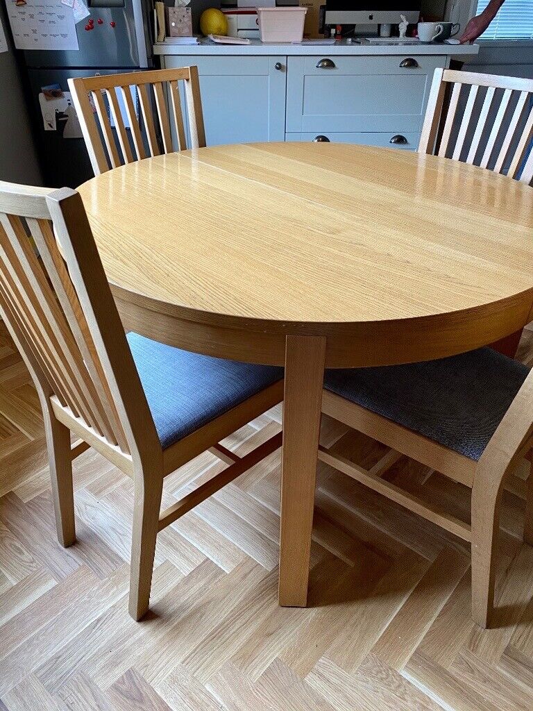 IKEA dining table and 4 oak chairs | in Burntisland, Fife | Gumtree