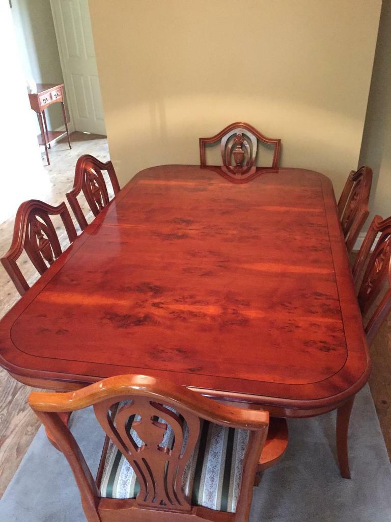 Beautiful extendable yew wood dining table & 6 chairs in Mapperley, Nottinghamshire Gumtree