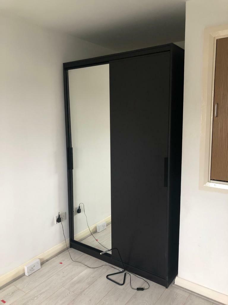 Mirror Sliding Wardrobe Ikea 2 Door With Fittings In North