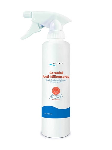 Geraniol Milbenspray Anti Hausstaubmilben Bettwanzen Flöhe Spray Stricker 500 ml