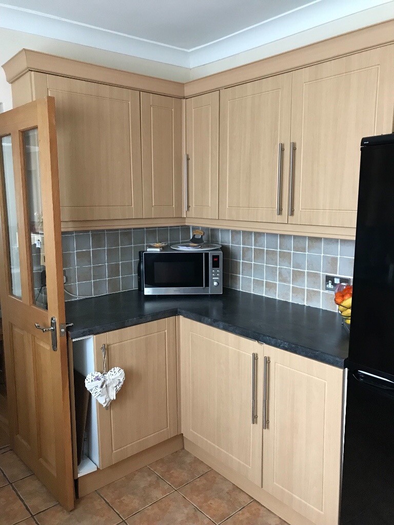 Beech effect kitchen & doors *Open to offers* in Blackwood