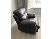 Leather electric recliner chair Brown