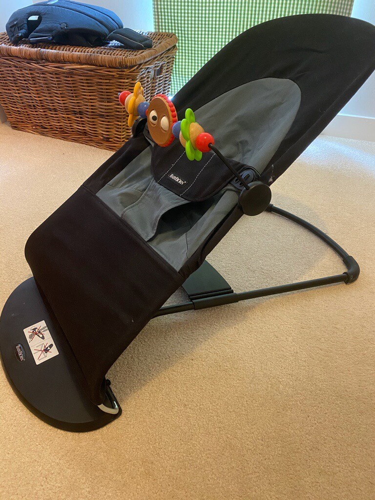 BabyBjorn Bouncer with Wooden Toy Bar. in Trumpington, Cambridgeshire