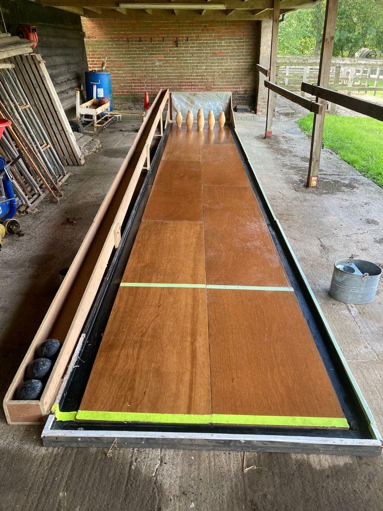 Vintage Pub Skittle Bowling Alley + Pins & Balls in Stowmarket