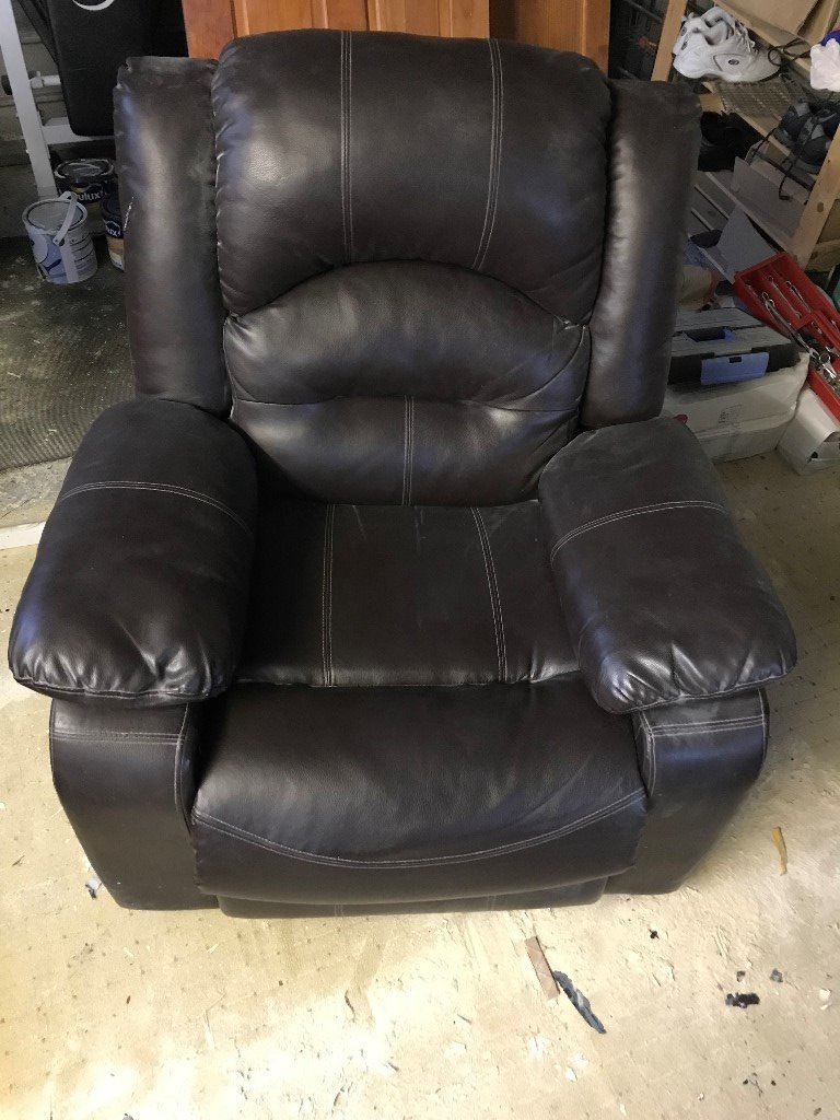 Brown Recliner Armchair / FREE***Brown leather recliner armchair | in