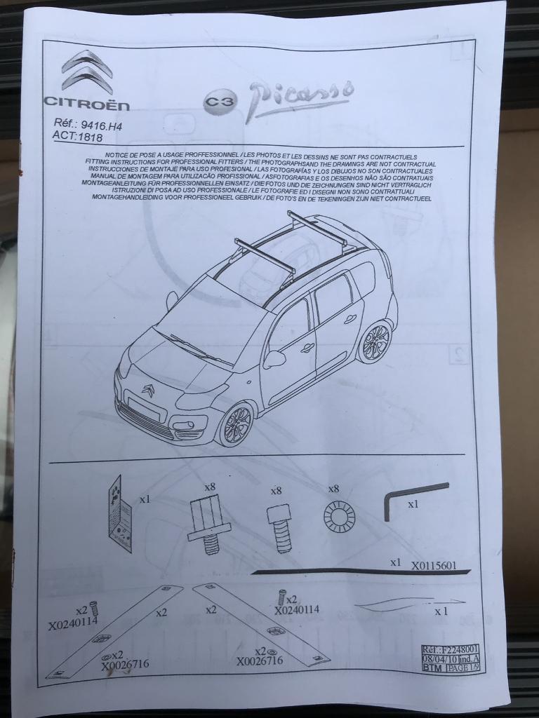 Citroen C3 Picasso Roof Bars brand new in Letchworth Garden City, Hertfordshire Gumtree
