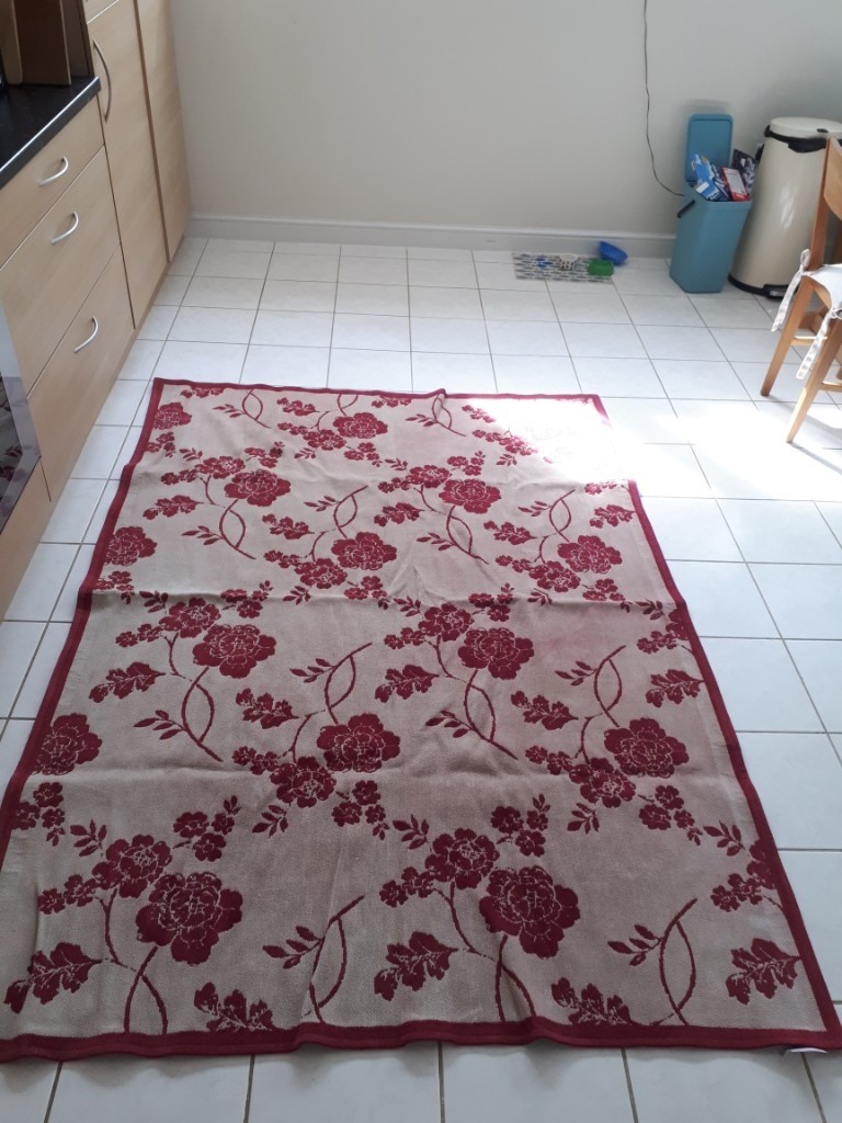 Large Laura Ashley rug, flowery pattern, beige and red in Wheatley, Oxfordshire Gumtree
