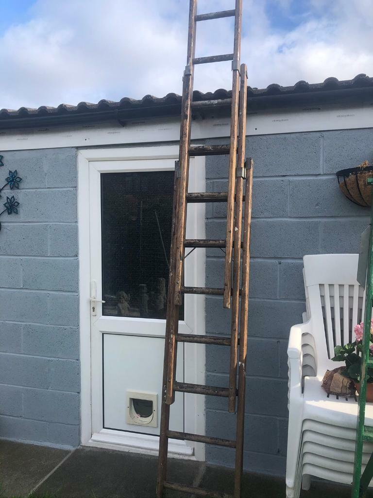 Wooden triple piece extension ladder in Middlesbrough, North
