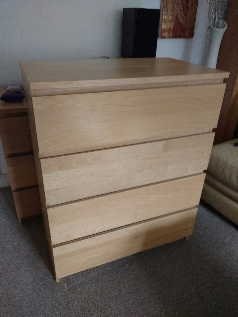 IKEA MALM Chest of 4 drawers in Pine Beech in Nottingham