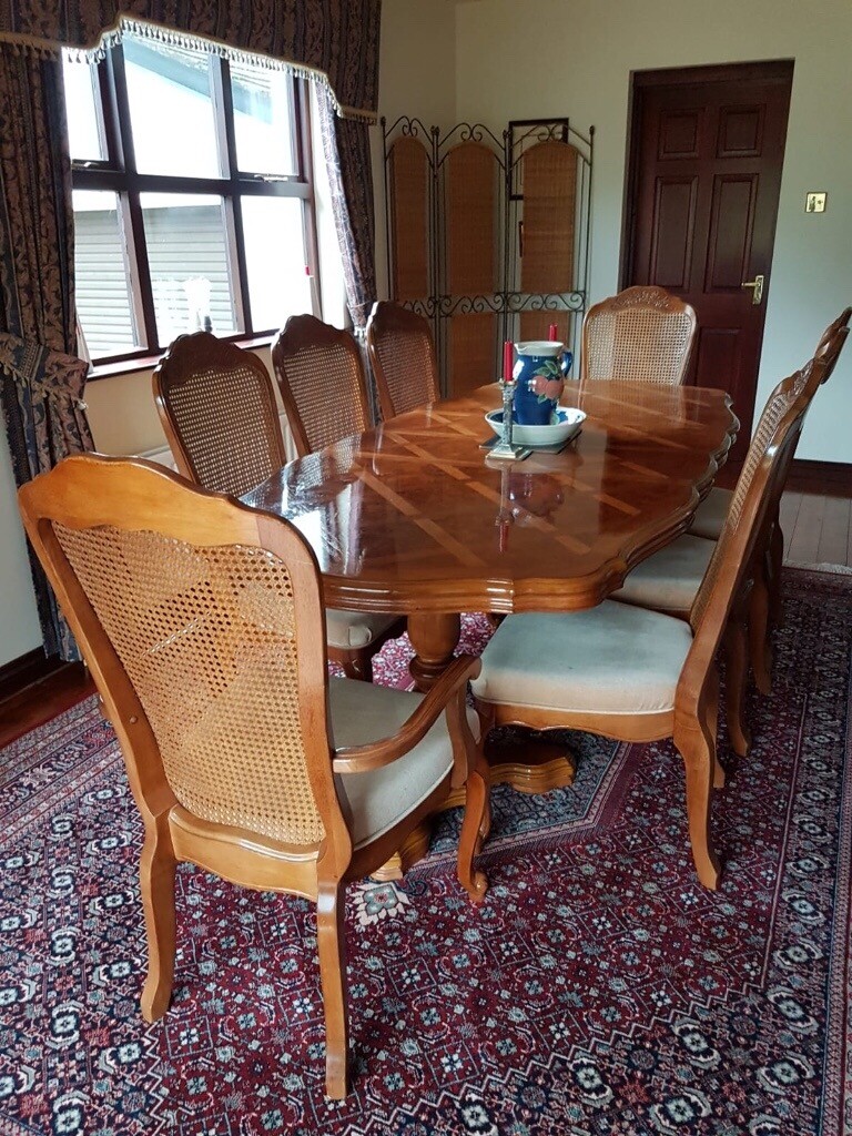 Complete dining room set- Large table, 8 chairs, display ...