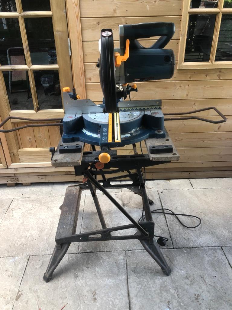 RYOBI Sliding Mitre Saw. Chop Saw. With Laser. On removable stand. | in